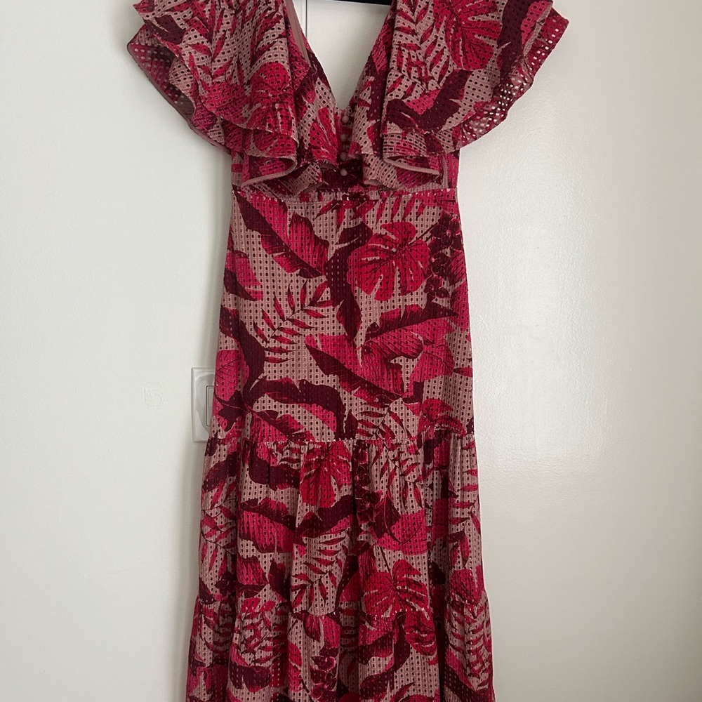 H&M Red Ruffled Tiered Sundress